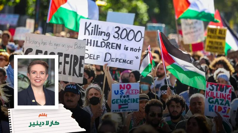 نحن كحزب الخضر نطالب بوقف إطلاق النار، وعدم إرسال المزيد من الأسلحة إلى إسرائيل، ومقاطعتها