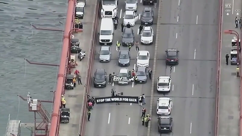 How pro Palestinian protestors brought traffic to a screeching halt across the US