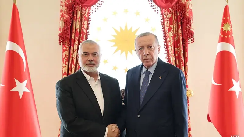 War on Gaza Hamas chief meets Turkeys Erdogan in Istanbul